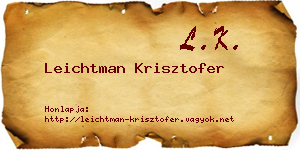 Leichtman Krisztofer névjegykártya